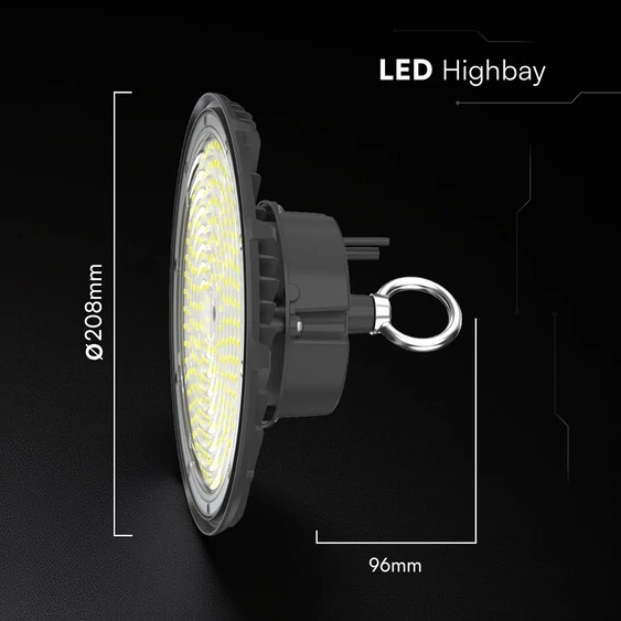 V-TAC csarnokvilágító LED lámpa 100W 110° hideg fehér, IP65, 115 Lm/W - SKU 24074