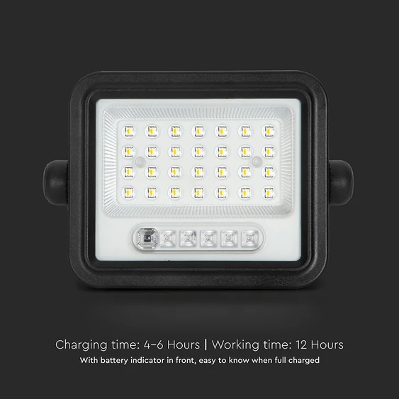 V-TAC 8W napelemes LED reflektor, 2000K - 8000K között állítható színhőmérséklettel - SKU 24082
