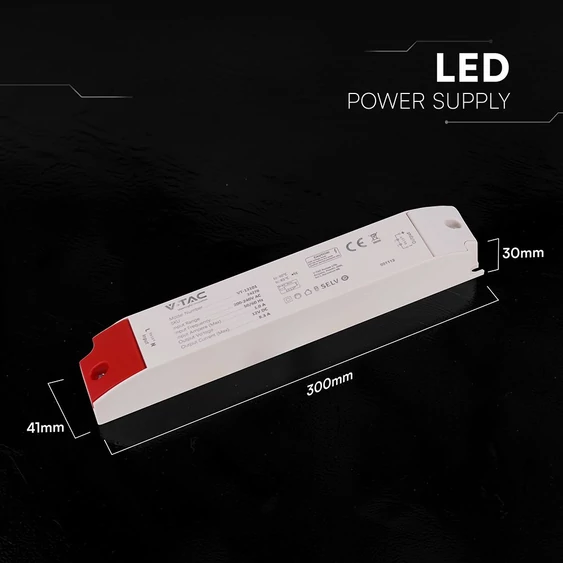 V-TAC IP44 műanyagházas LED tápegység 12V 100W 8.3A - SKU 24270