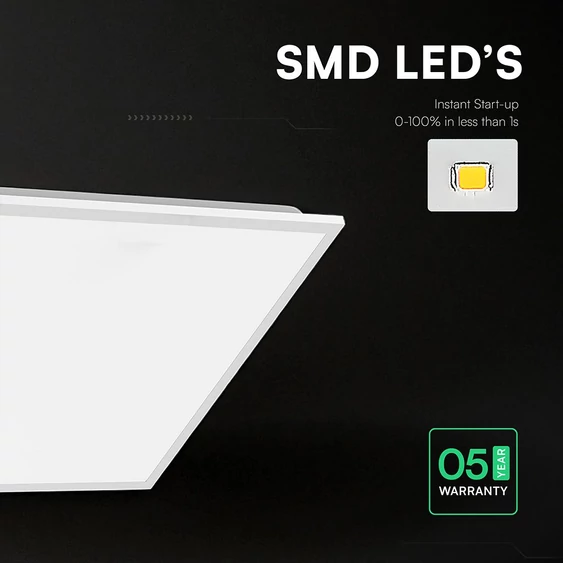 V-TAC süllyeszthető Back-Lit 40W LED panel, állítható színhőmérséklet, 60x60 cm, 120Lm/W - SKU 24324