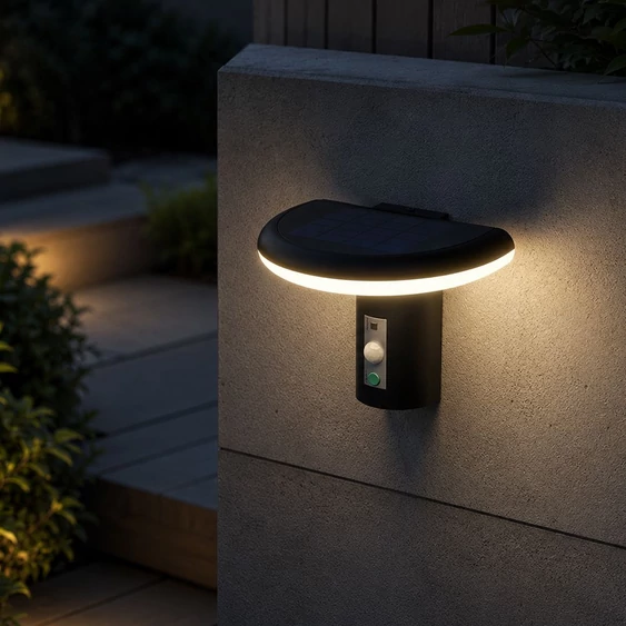 V-TAC 2W napelemes LED fali lámpa PIR szenzorral, IP54, meleg fehér - SKU 24365