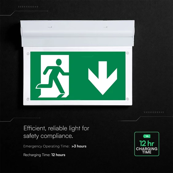 V-TAC CREE LED mennyezetre/falra szerelhető LED-es EXIT, vészkijárat lámpa 2W - SKU 836-6