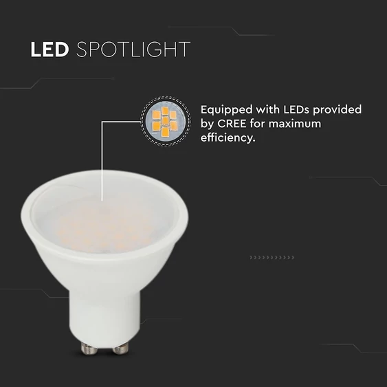 V-TAC CREE GU10 LED spot égő 4.5W természetes fehér 100° - SKU 21202-6
