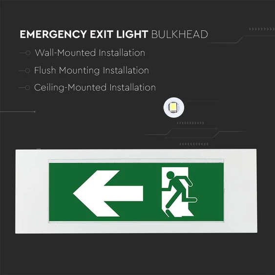 V-TAC CREE LED-es vészkijárat, vészvilágító, kijáratjelző EXIT lámpa 3.8W - SKU 899-6