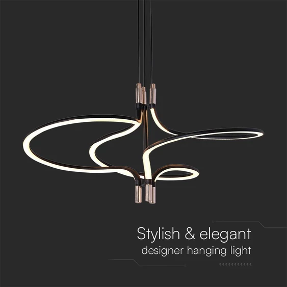 V-TAC Designer 30W LED csillár, arany és fekete színű házzal, meleg fehér - SKU 23370
