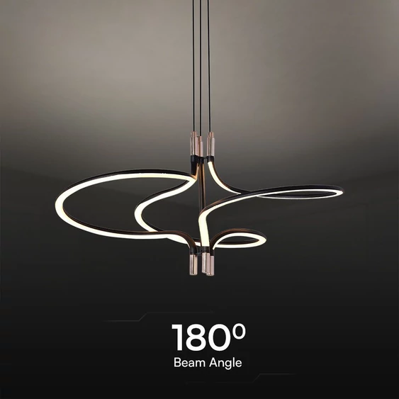 V-TAC Designer 30W LED csillár, arany és fekete színű házzal, meleg fehér - SKU 23370