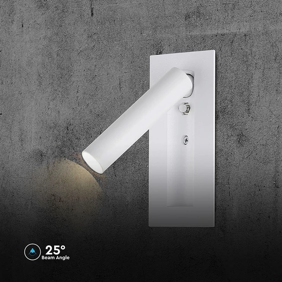V-TAC falba süllyeszthető 2W CREE LED olvasólámpa, meleg fehér, fehér ház - SKU 239986