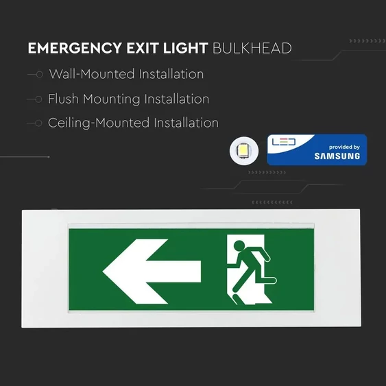V-TAC felületre szerelhető LED-es EXIT lámpa 3.8W - SKU 899