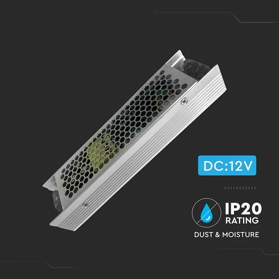 V-TAC fémházas LED tápegység 12V 120W 10A - SKU 3243
