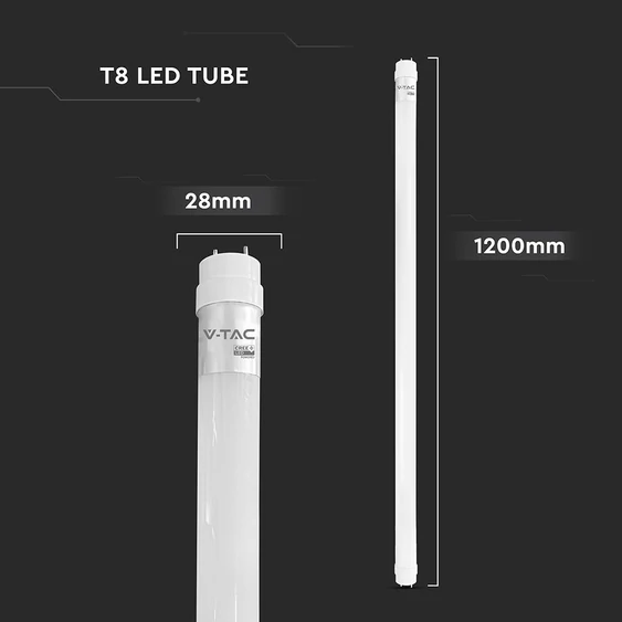 V-TAC LED fénycső CREE SMD-vel, 120cm T8 18W hideg fehér - SKU 216556