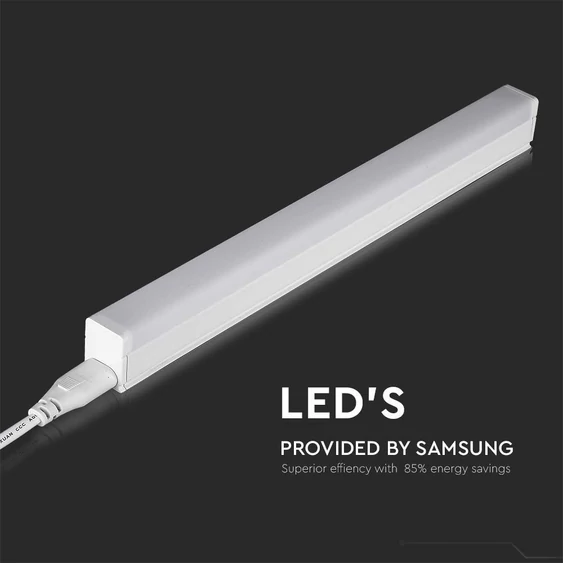 V-TAC LED lámpa 30cm T5 4W beépített kapcsolóval meleg fehér - SKU 21689