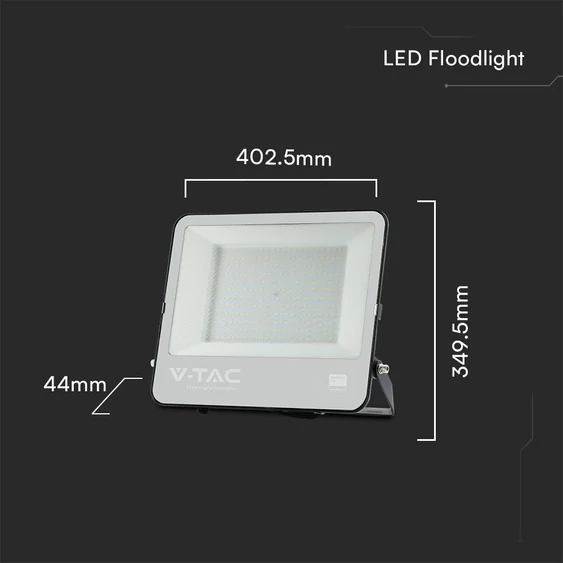 V-TAC LED reflektor 200W, hideg fehér, fekete házzal - SKU 23444