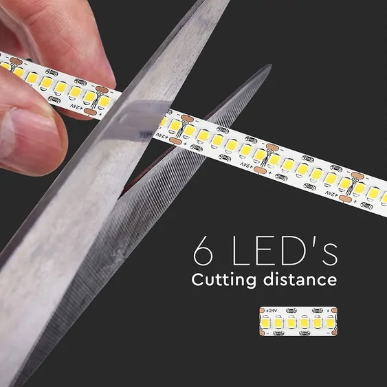 V-TAC LED szalag IP20 SMD 2835 chip 240 db/m hideg fehér CRI>95 - SKU 333