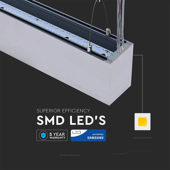 V-TAC mennyezetre függeszthető dimmelhető lineáris LED lámpa 120cm 60W természetes fehér - SKU 378