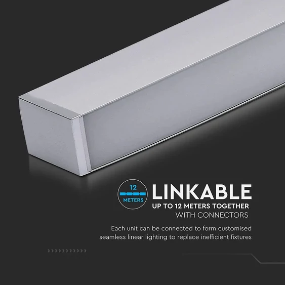 V-TAC mennyezetre függeszthető dimmelhető lineáris LED lámpa 120cm 60W természetes fehér - SKU 378