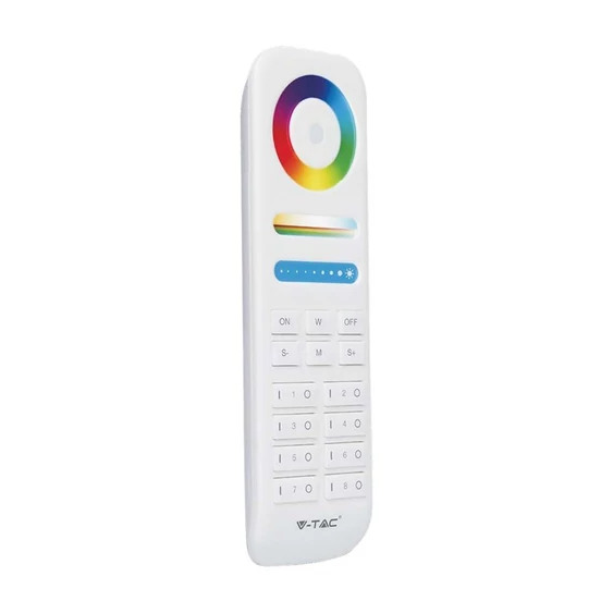 V-TAC RGB+W 8 zónás rádiófrekvenciás LED szalag távirányító - SKU 2921
