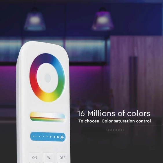 V-TAC RGB+W 8 zónás rádiófrekvenciás LED szalag távirányító - SKU 2921