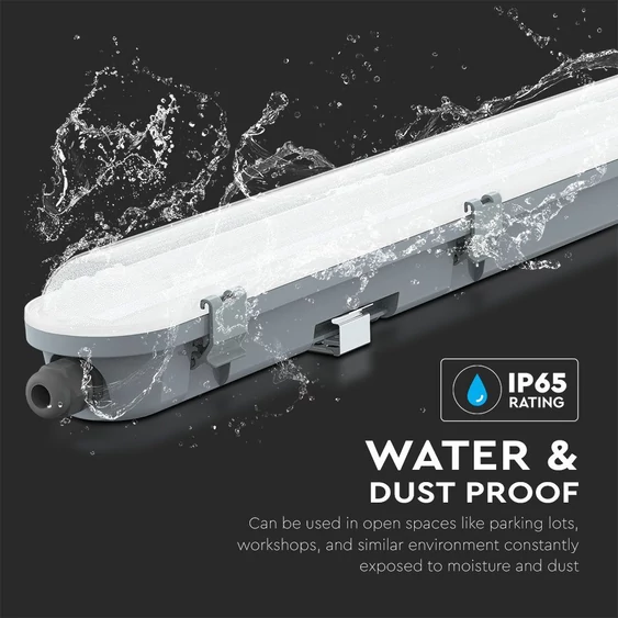 V-TAC sorolható LED lámpa 150cm 48W IP65 természetes fehér, fehér fedlap, 120 Lm/W - SKU 2120203