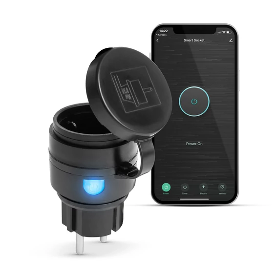 Delight Smart Wi-Fi-s, kültéri konnektor dugalj - IPX4 - Amazon Alexa, Google Home, Siri, IFTTT