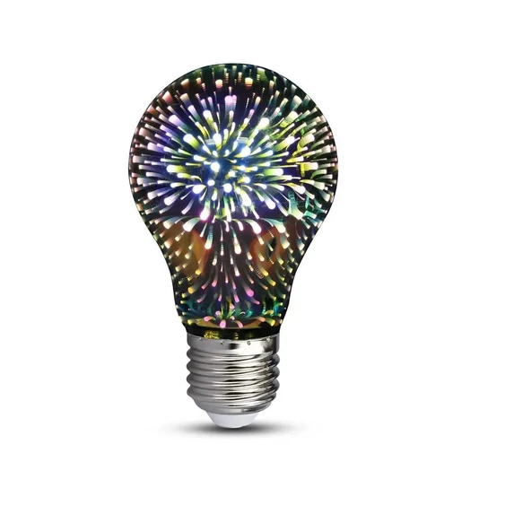 V-TAC 3W E27 meleg fehér 3D hatású filament LED égő - SKU 2704
