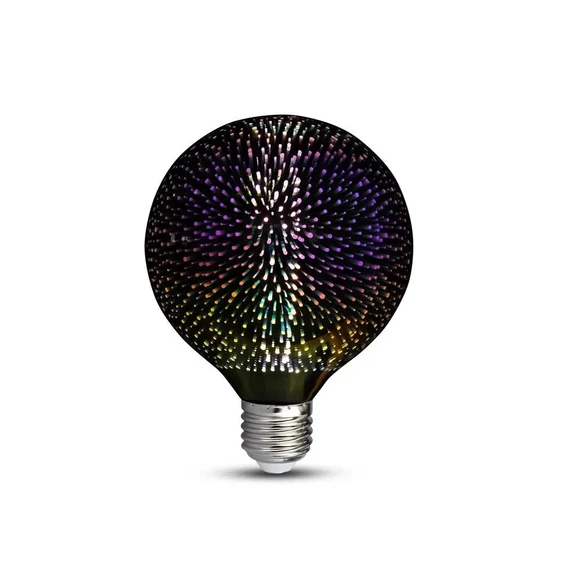 V-TAC 3W E27 meleg fehér 3D hatású filament LED égő - SKU 2706