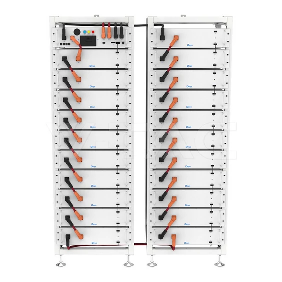 V-TAC 21 db LiFePO4 5.12 kWh DEYE BOS-A160 kWh akkumulátor rendszer álvánnyal - SKU 12657