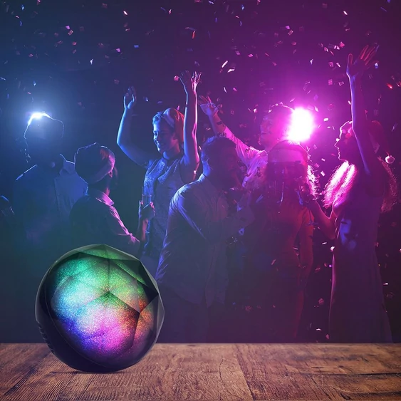V-TAC RGB bluetooth hangszóró beépített mikrofonnal, TWS funkcióval - fekete - SKU 7722