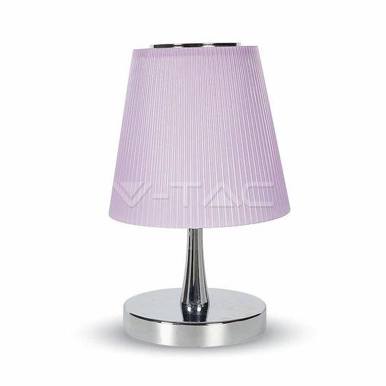 V-TAC 5W LED króm asztali lámpa lila búrával, természetes fehér - SKU 8501
