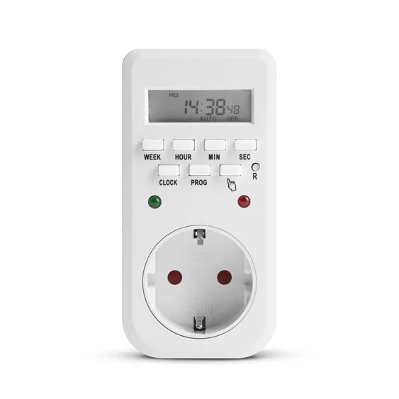 Delight digitális kapcsolóóra - visszajelző LED-del - 250V - 16A
