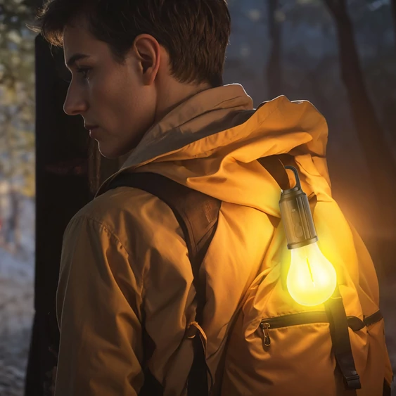 Phenom akasztható szolár lámpa - villanykörte alakú - USB-C - 100 lumen - 400 mAh