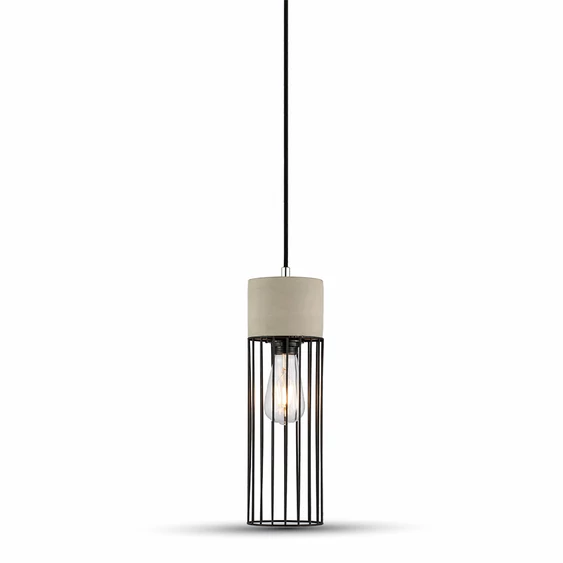 V-TAC Design mennyezeti beton és fém hosszú csillár, E27 foglalattal - SKU 3847