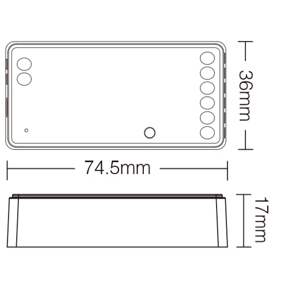 MiLight Smart 2in1 zónázható 2.4GHz + WiFi vezérlő, 2 csatornás, Egyszínű és CCT - SW2(FUT035W+)