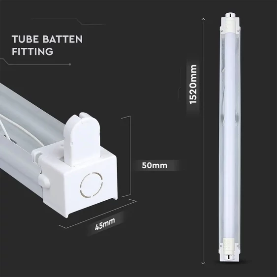 V-TAC 1 x T8 LED fénycső armatúra 150cm - SKU 6056