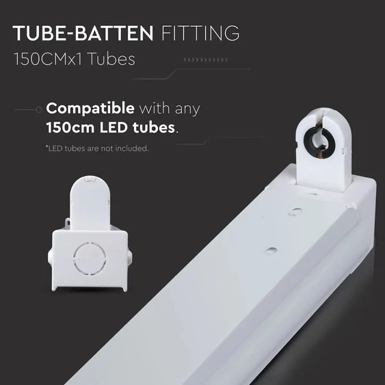 V-TAC 1 x T8 LED fénycső armatúra 150cm - SKU 6056