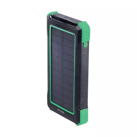V-TAC 10000mAh napelemes powerbank, napelemes telefontöltő külső akkumulátor - SKU 7835