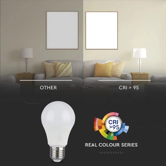 V-TAC 10W E27 természetes fehér CRI>95 LED égő - SKU 7480