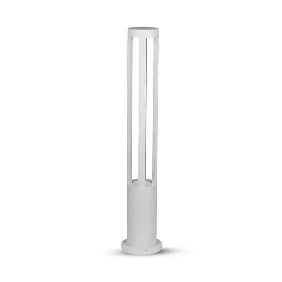 V-TAC 10W kültéri LED lámpa oszlop 80 cm, hideg fehér, fehér házzal - SKU 8327