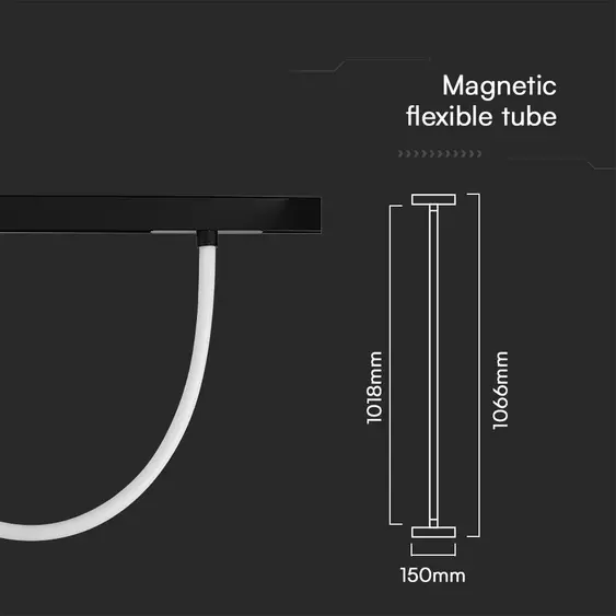 V-TAC 11W flexibilis fénycső Slim 48V mágneses sínhez, természetes fehér, 1 méter hosszú - SKU 10278