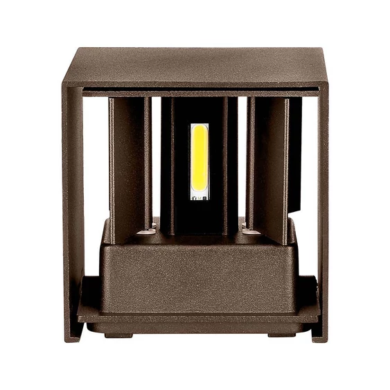 V-TAC 11W kültéri, Corten barna, szögletes, fali LED lámpa meleg fehér, 120 Lm/W - SKU 6820