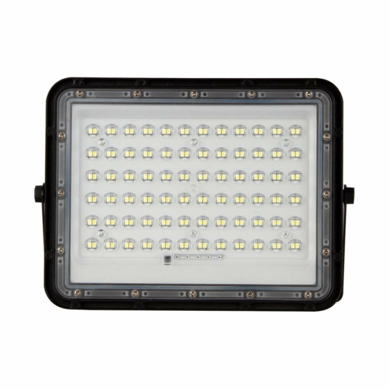 V-TAC 12000mAh napelemes LED reflektor 15W természetes fehér, 1200 Lumen, fekete házzal - SKU 7826