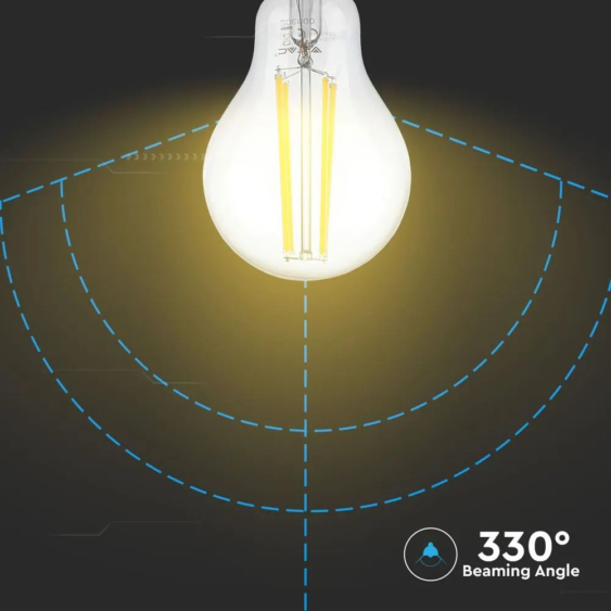 V-TAC 12.5W E27 meleg fehér filament LED égő - SKU 7458
