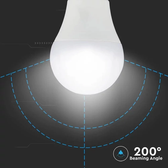 V-TAC 12W E27 meleg fehér CRI>95 LED égő - SKU 7482