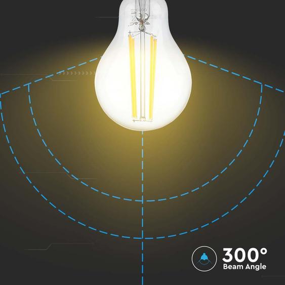 V-TAC 12W E27 meleg fehér filament A60 LED égő - SKU 217458