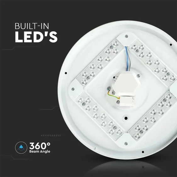 V-TAC 12W fehér, mennyezeti LED lámpa, ø26 cm, változtatható szinhőmérséklettel - SKU 217603