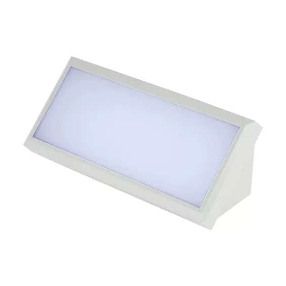 V-TAC 12W kültéri fali LED lámpa hideg fehér, fehér házzal, 100 Lm/W - SKU 6815
