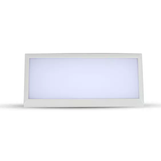V-TAC 12W kültéri fali LED lámpa hideg fehér, fehér házzal, 100 Lm/W - SKU 6815