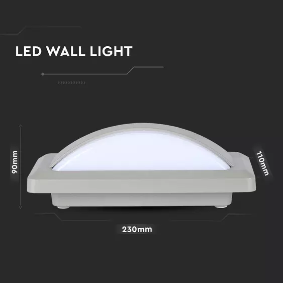 V-TAC 12W kültéri fali LED lámpa meleg fehér - SKU 218245
