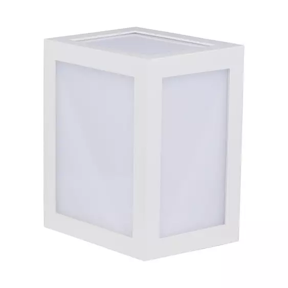 V-TAC 12W kültéri, fehér, szögletes fali LED lámpa természetes fehér - SKU 218335