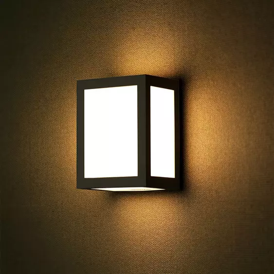 V-TAC 12W kültéri, fekete, szögletes fali LED lámpa természetes fehér - SKU 218341
