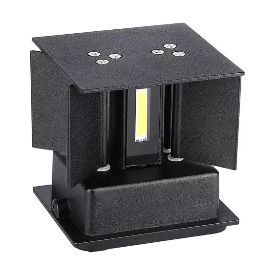 V-TAC 12W kültéri, fekete, szögletes, fali LED lámpa természetes fehér - SKU 218530